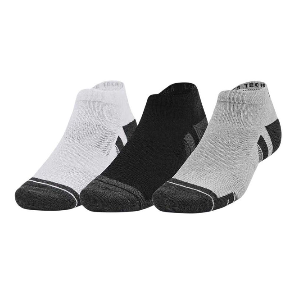 Under Armour Unisex Adult Performance Tech Ankle Socks (Pack of 3) / Black/Gray/